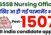 DSSSB Nursing Officer 1507 Post Recruitment 2024